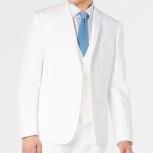 Bar III Mens Slim-Fit Blue Chambray S White 44R